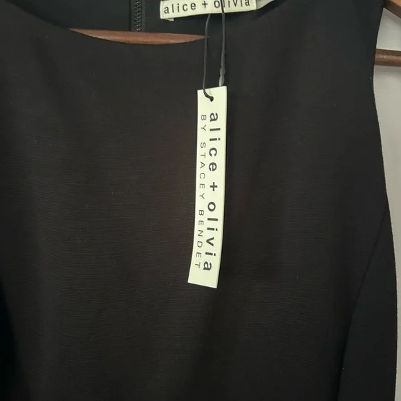 Alice + Olivia Kourtney Box Pleat Dress, Blooming Magnolia Print/Black, Size 6 - Picture 7 of 9